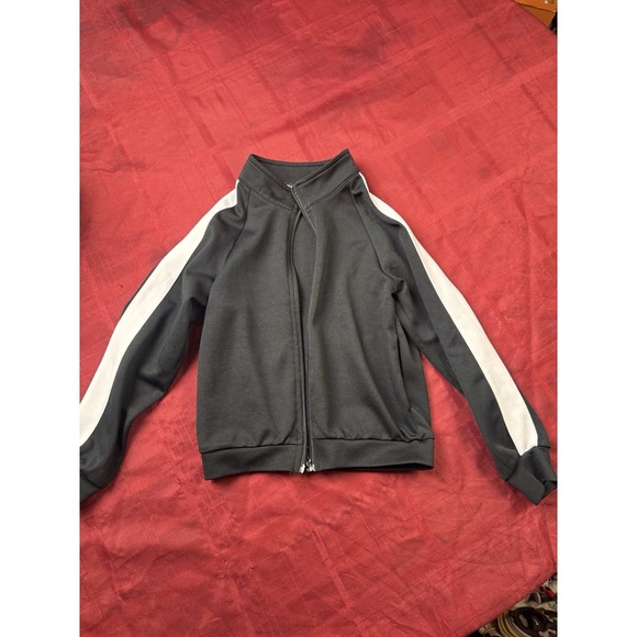 NOVA Kids Other - NOVA Kids Boys Black Track Jacket Zip Up White Stripes Long Sleeve